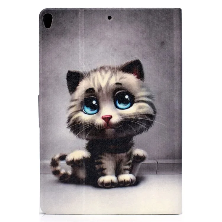 Musterdruck PU Leder-karten-schlitz-stand Tablet Shell Für Ipad Pro 10,5 Zoll (2017) / Air 10.5 Zoll (2019) - Katze Mit Blauen Augen