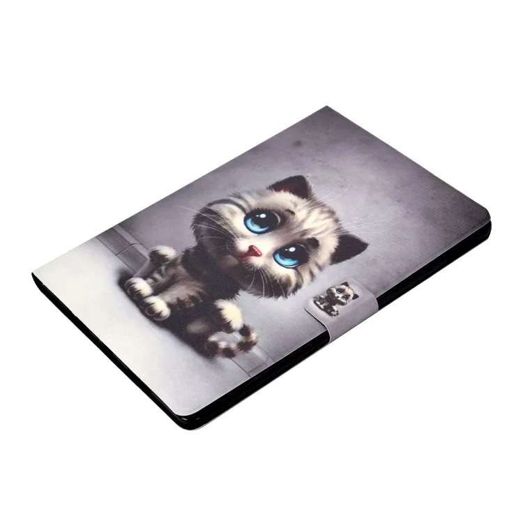 Musterdruck PU Leder-karten-schlitz-stand Tablet Shell Für Ipad Pro 10,5 Zoll (2017) / Air 10.5 Zoll (2019) - Katze Mit Blauen Augen