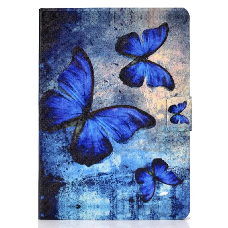 Anti-dropping Pattern Printing PU Leather Stand Tablet Casing for iPad 9.7-inch (2018) - Blue Butterflies