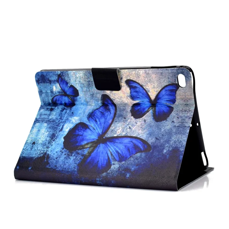 Anti-dropping Pattern Printing PU Leather Stand Tablet Casing for iPad 9.7-inch (2018) - Blue Butterflies