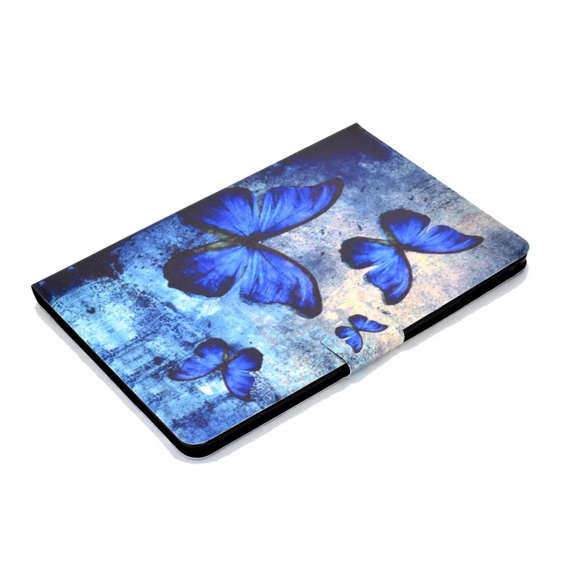 Anti-dropping Pattern Printing PU Leather Stand Tablet Casing for iPad 9.7-inch (2018) - Blue Butterflies