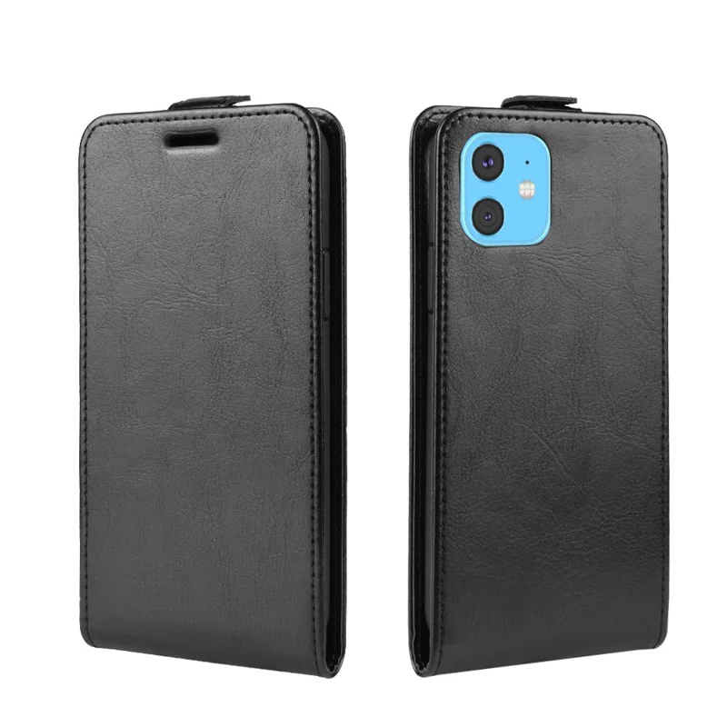 Vertical Flip Leather Phone Shell for iPhone 11 6.1 inch (2019) - Black