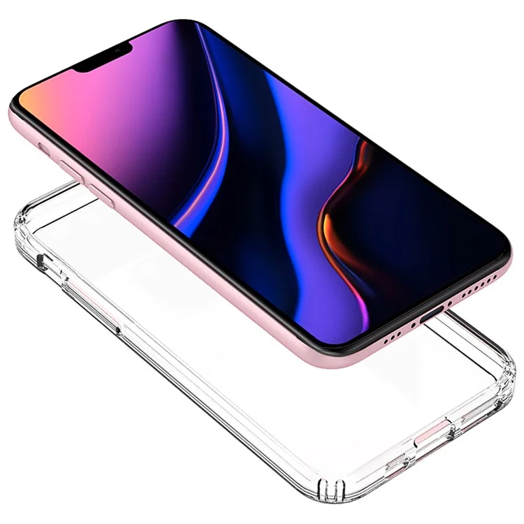 50Pcs/Pack Clear Acrylic + TPU Hybrid Back Case for iPhone 11 Pro 5.8 inch (2019)- Transparent
