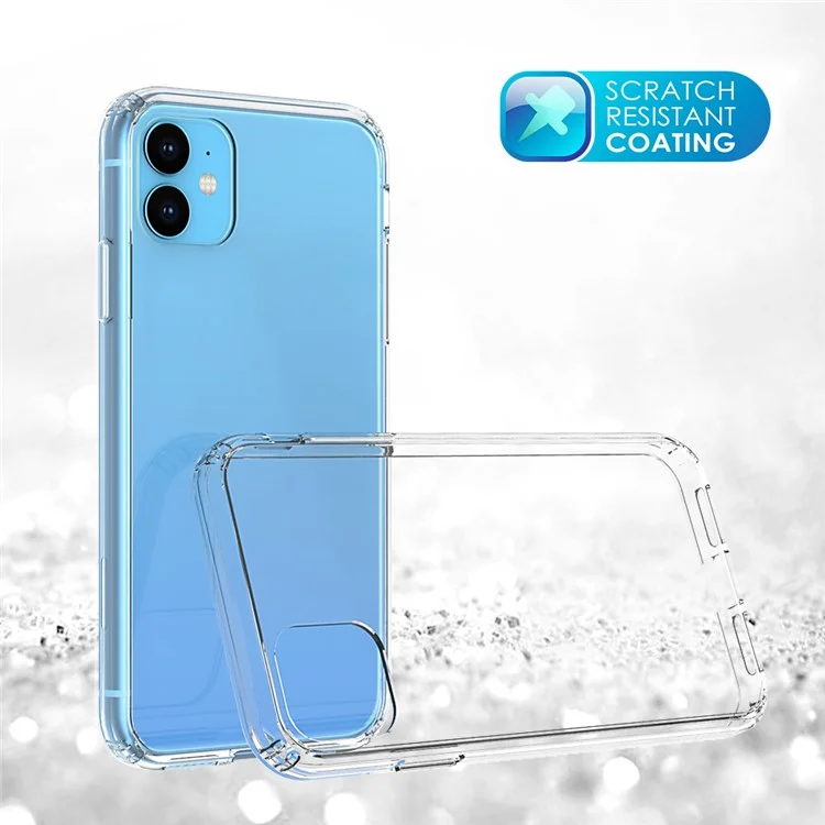 50Pcs/Pack Clear Acrylic + TPU Hybrid Back Case for iPhone 11 6.1 inch (2019) - Transparent