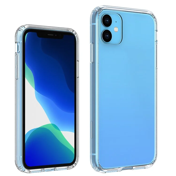 50Pcs/Pack Clear Acrylic + TPU Hybrid Back Case for iPhone 11 6.1 inch (2019) - Transparent