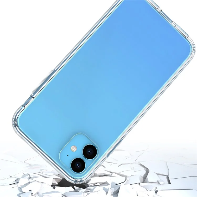 50Pcs/Pack Clear Acrylic + TPU Hybrid Back Case for iPhone 11 6.1 inch (2019) - Transparent