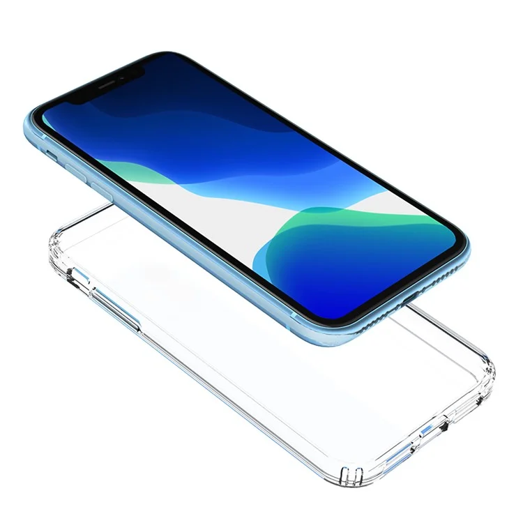 50Pcs/Pack Clear Acrylic + TPU Hybrid Back Case for iPhone 11 6.1 inch (2019) - Transparent