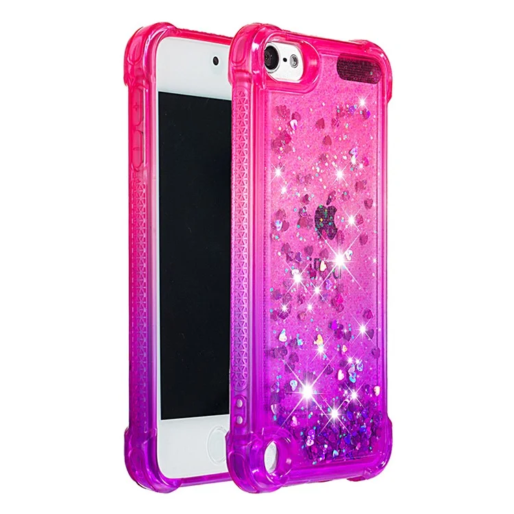 Capa de TPU Quicksand com Pó de Glitter Gradiente para iPod Touch (2019) / Touch 6 / Touch 5 - Rosa / Roxo
