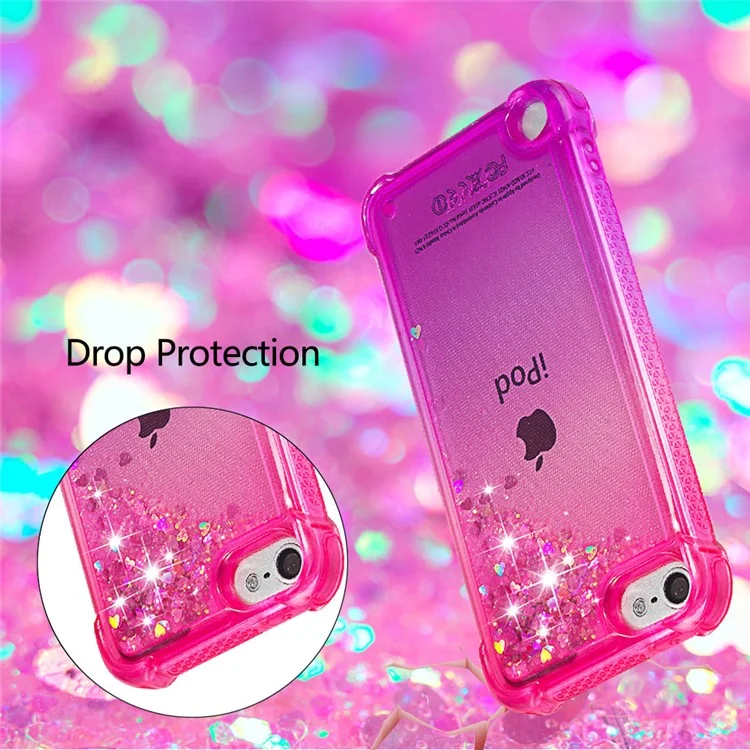 Gradiente Con Aros de Arena Para Polvo de Polvo y TPU Para Ipod Touch (2019) / Toque 6 / Toque 5 - Rosa / Violeta