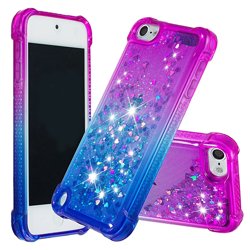Gradient Glitter Powder Quicksand TPU Case for iPod Touch (2019) / Touch 6 / Touch 5 - Purple / Dark Blue