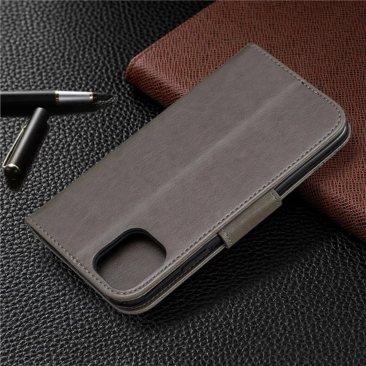 Imprint Butterfly Leather Wallet Colding Для Iphone 11 6,1 Дюйма (2019) - Серый