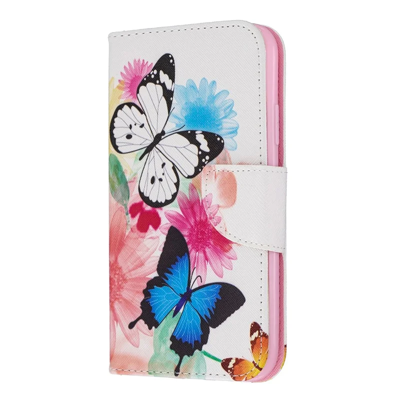 Printing Style Leather Wallet Phone Covering Case for iPhone 11 6.1 inch (2019) - Vivid Butterflies