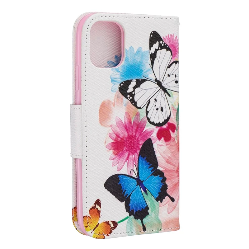 Printing Style Leather Wallet Phone Covering Case for iPhone 11 6.1 inch (2019) - Vivid Butterflies