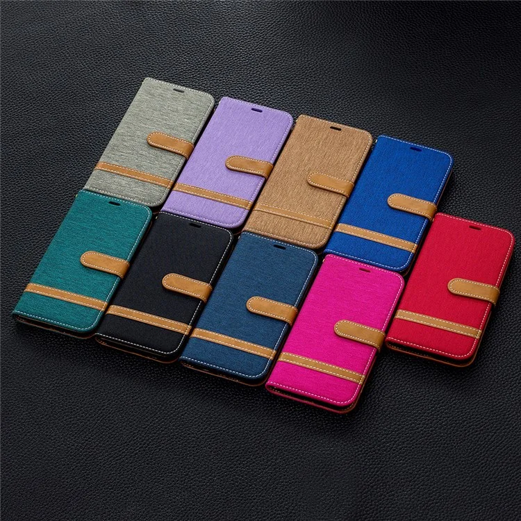 Jean Cloth PU Leather Phone Cover per iPhone 11 6.1 pollici (2019) - Nero