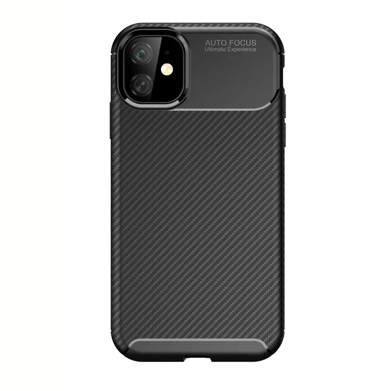 Carbon Fiber Texture Drop-proof TPU Phone Case for iPhone 11 6.1 inch (2019) - Black