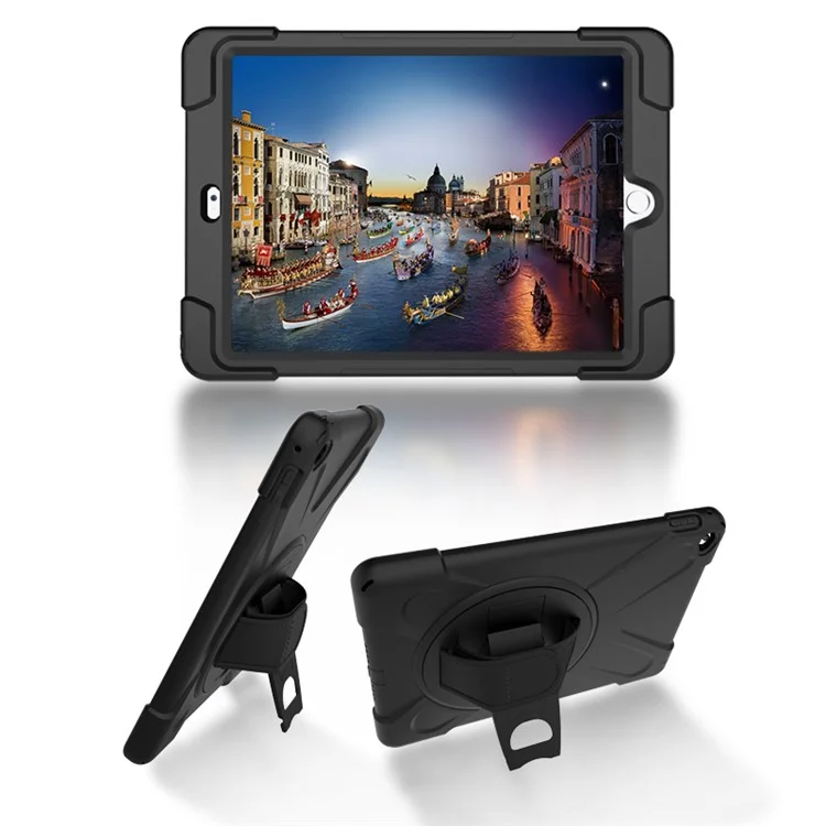 Pour Apple iPad Air 2 Coque de tablette en PC + TPU en forme de X avec support pivotant à 360 degrés - Noir