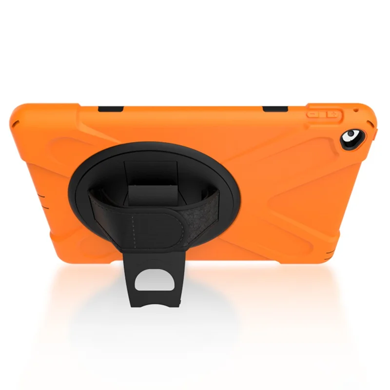For Apple iPad Air 2 X-Shape PC + TPU Tablet Shell with 360 Degree Swivel Kickstand - Orange