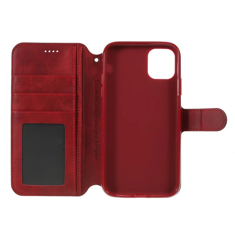 AZNS Leather Stand Case with Card Slots for iPhone 11 6.1 inch (2019) - Red