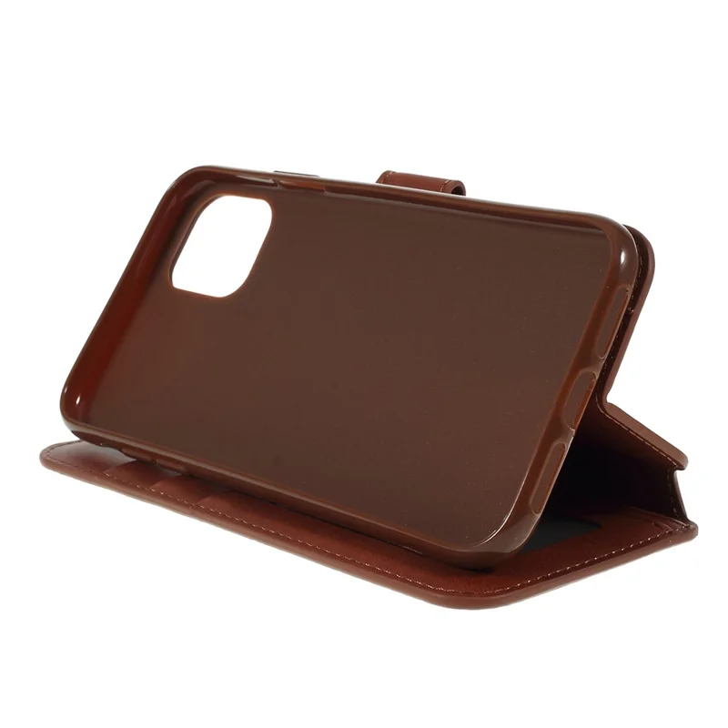 AZNS Leather Stand Phone Shell with Card Slots for iPhone 11 Pro 5.8 inch (2019) - Brown