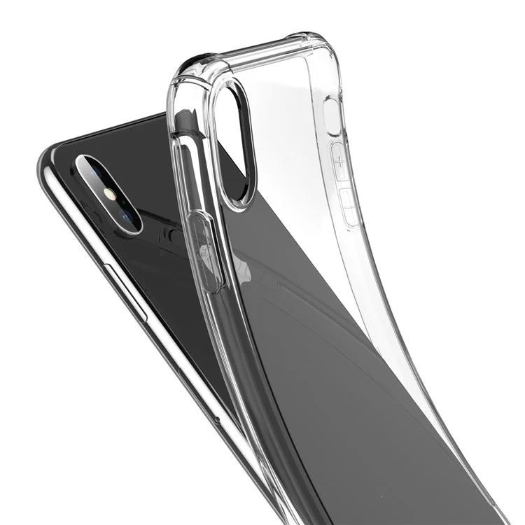 LEEU Design Air Cushion TPU Shell TPU à Prova de Voz Com Conector de Conversão de Voz Para Iphone XS Máx. - Transparente