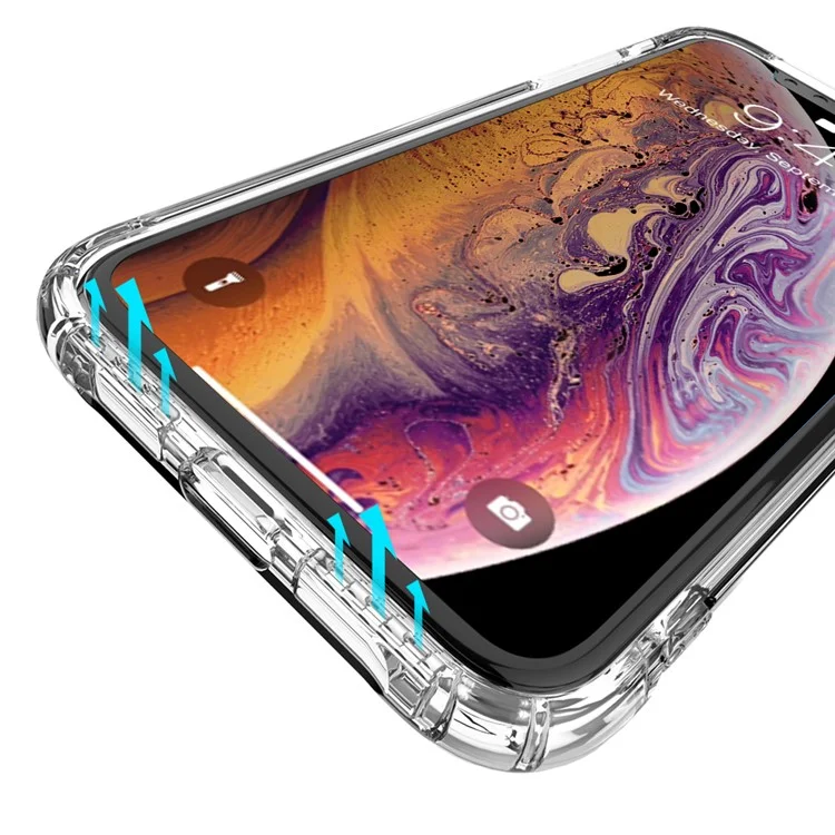 LEEU DESIGN Air Cushion Shockproof TPU Shell with Voice Conversion Jack for iPhone XS Max 6.5 inch - Transparent