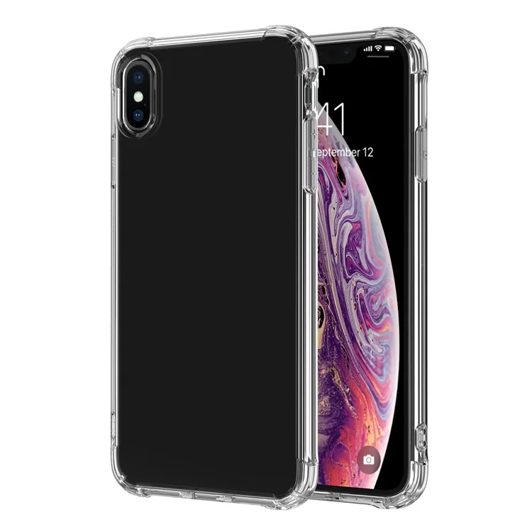 LEEU DESIGN Air Cushion Shockproof TPU Shell with Voice Conversion Jack for iPhone XS Max 6.5 inch - Transparent
