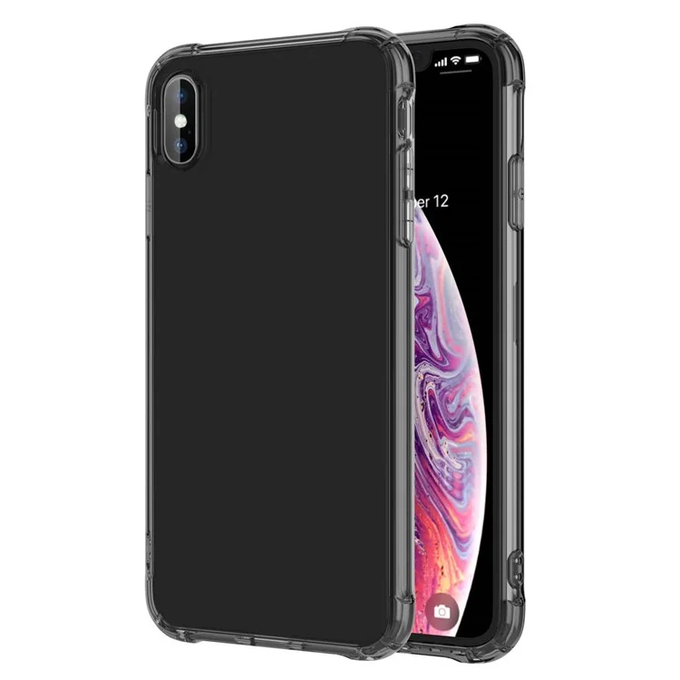 LEEU DESIGN Air Cushion Shockproof TPU Casing with Voice Conversion Jack for iPhone X/XS 5.8 inch - Black