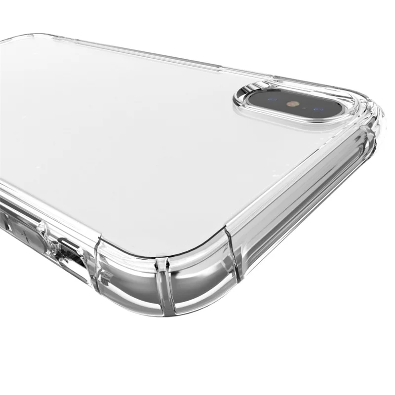 LEEU DESIGN Air Cushion Shockproof TPU Casing with Voice Conversion Jack for iPhone X/XS 5.8 inch - Transparent