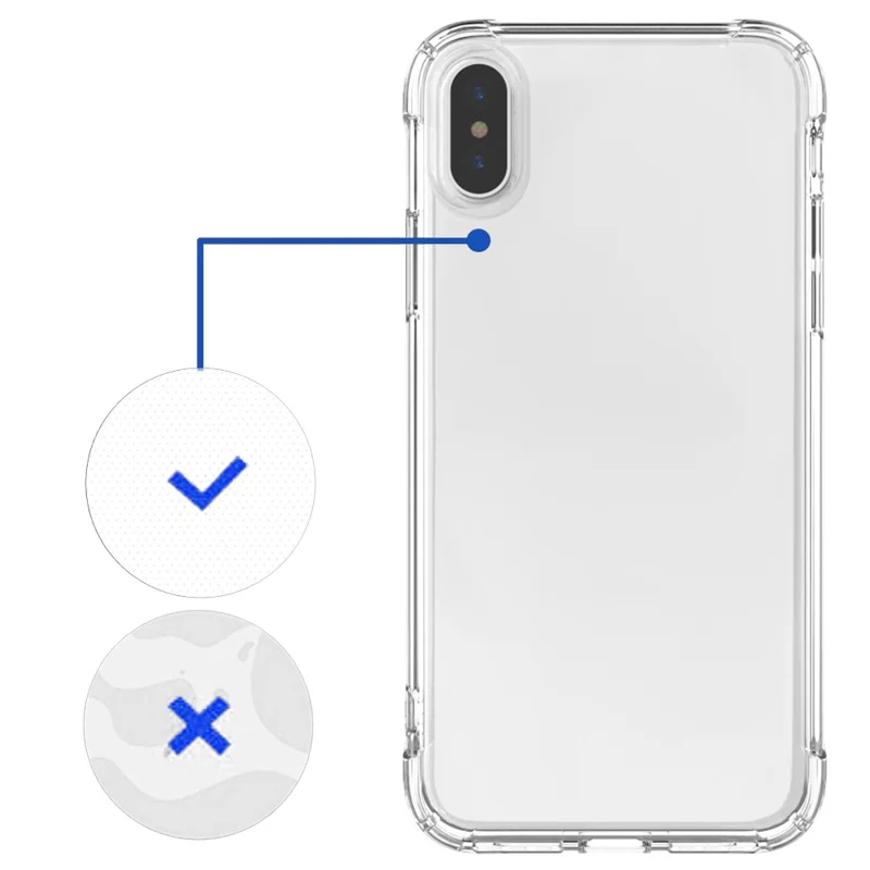 LEEU DESIGN Air Cushion Shockproof TPU Casing with Voice Conversion Jack for iPhone X/XS 5.8 inch - Transparent