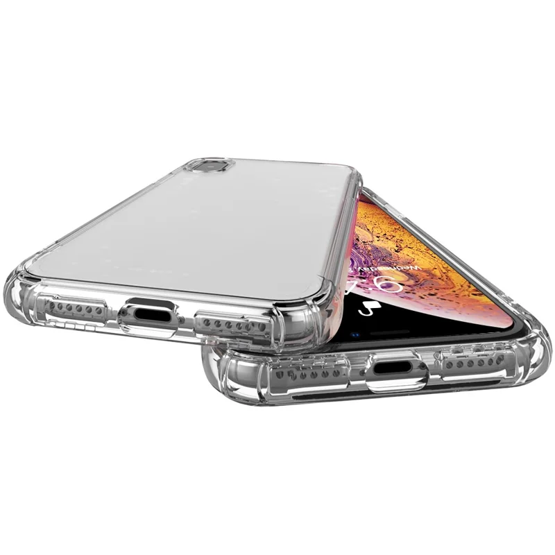 LEEU DESIGN Air Cushion Shockproof TPU Casing with Voice Conversion Jack for iPhone X/XS 5.8 inch - Transparent