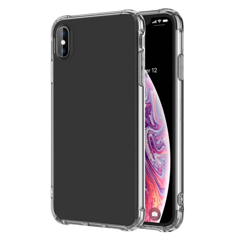 LEEU DESIGN Air Cushion Shockproof TPU Casing with Voice Conversion Jack for iPhone X/XS 5.8 inch - Transparent