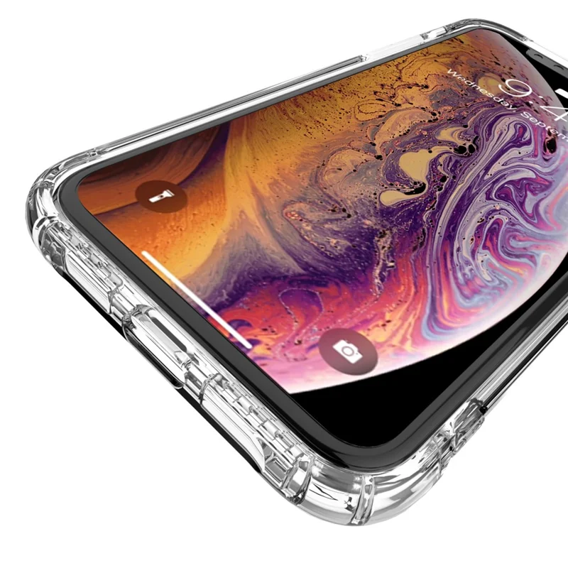 LEEU DESIGN Air Cushion Shockproof TPU Casing with Voice Conversion Jack for iPhone X/XS 5.8 inch - Transparent