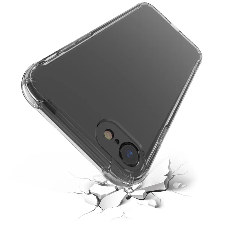 LEEU DESIGN Air Cushion Shockproof TPU Casing Shell con Connettore per Conversione Vocale per iPhone 8/7/SE (2020)/SE (2022) 4.7 pollici - Nero