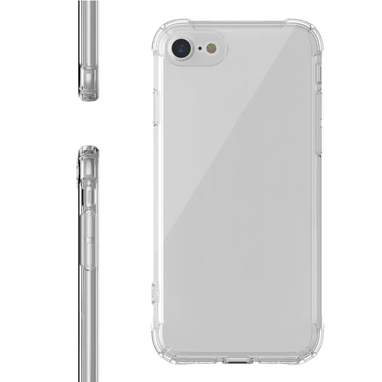 LEEU Design Air Cushion TPU Casting Cashing à Prova de Choque Com Conector de Conversão de Voz Para Iphone 8/7/SE (2020)/SE (2022) 4,7 Polegadas - Transparente