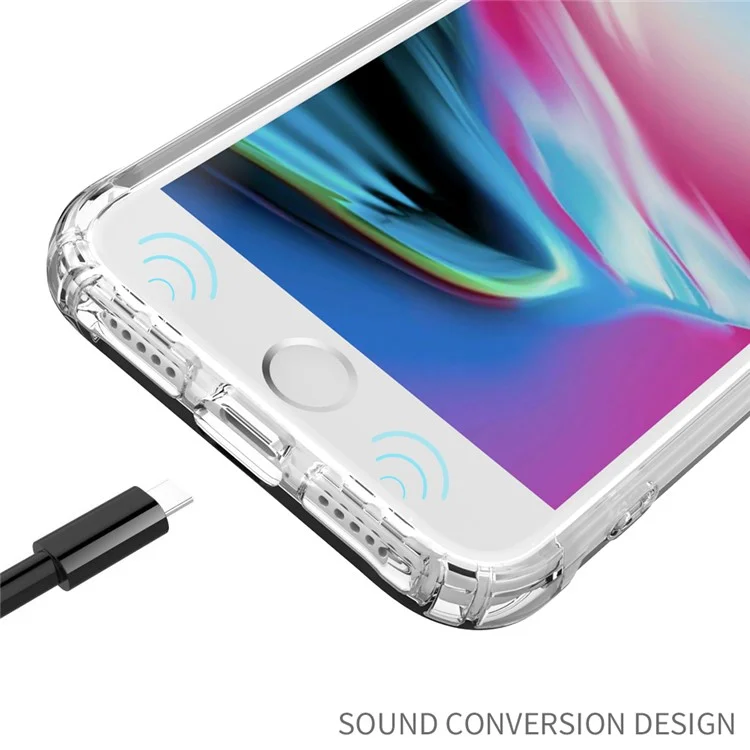 LEEU Design Air Cushion TPU Casting Cashing à Prova de Choque Com Conector de Conversão de Voz Para Iphone 8/7/SE (2020)/SE (2022) 4,7 Polegadas - Transparente