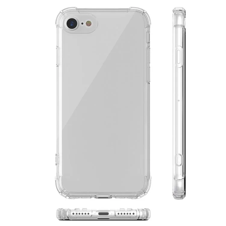 Leeu Design Air Cushion Shockpereck Shell TPU Shell с Разъемом Для Преобразования Голоса Для Iphone 8/7/SE (2020)/SE (2022) 4,7 Дюйма - Прозрачный