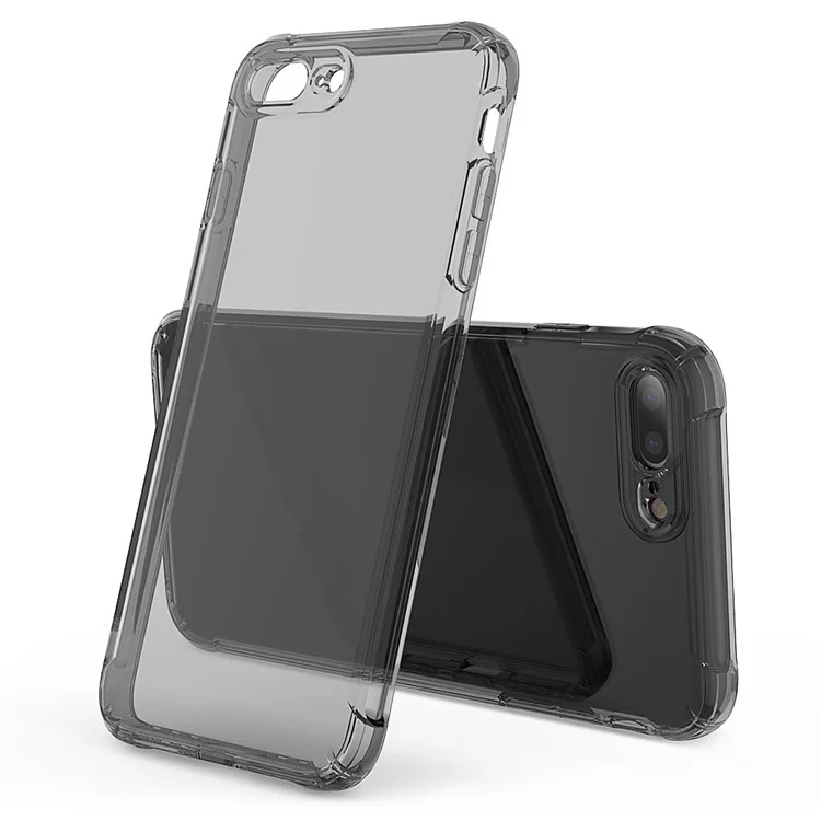 LEEU DESIGN Air Cushion Shockproof TPU Phone Shell with Voice Conversion Jack for iPhone 7 Plus/8 Plus 5.5 inch - Black