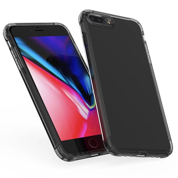 LEEU DESIGN Air Cushion Shockproof TPU Phone Shell with Voice Conversion Jack for iPhone 7 Plus/8 Plus 5.5 inch - Black