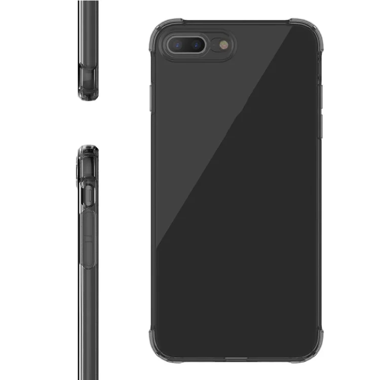 LEEU DESIGN Air Cushion Shockproof TPU Phone Shell with Voice Conversion Jack for iPhone 7 Plus/8 Plus 5.5 inch - Black