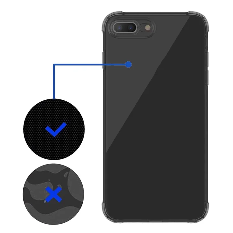 LEEU DESIGN Air Cushion Shockproof TPU Phone Shell with Voice Conversion Jack for iPhone 7 Plus/8 Plus 5.5 inch - Black
