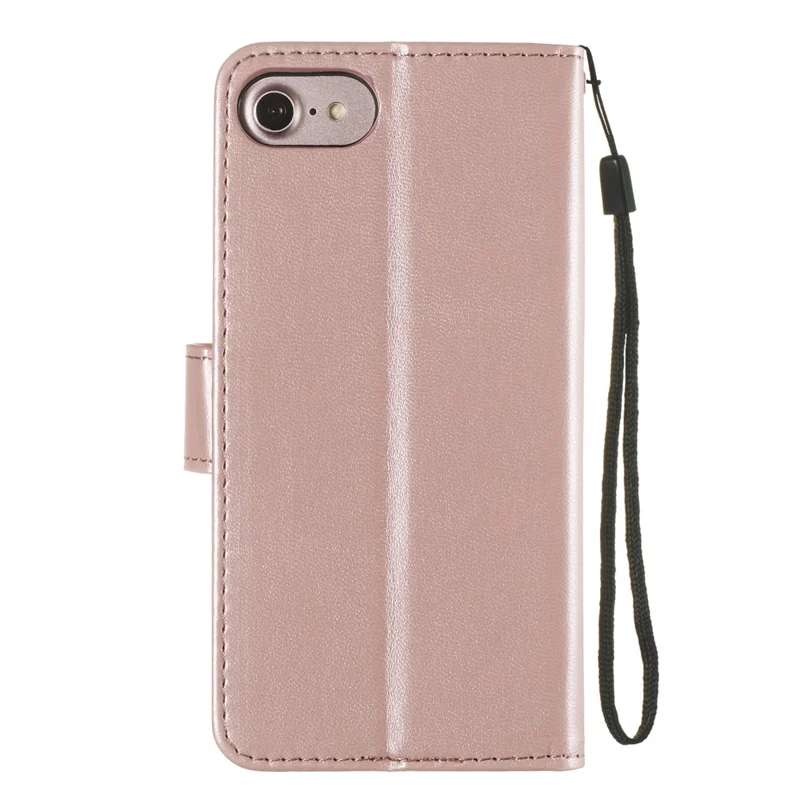 Wallet Leather Stand Mobile Phone Case for iPhone SE 8/7/SE (2020)/SE (2022) 4.7 inch - Rose Gold