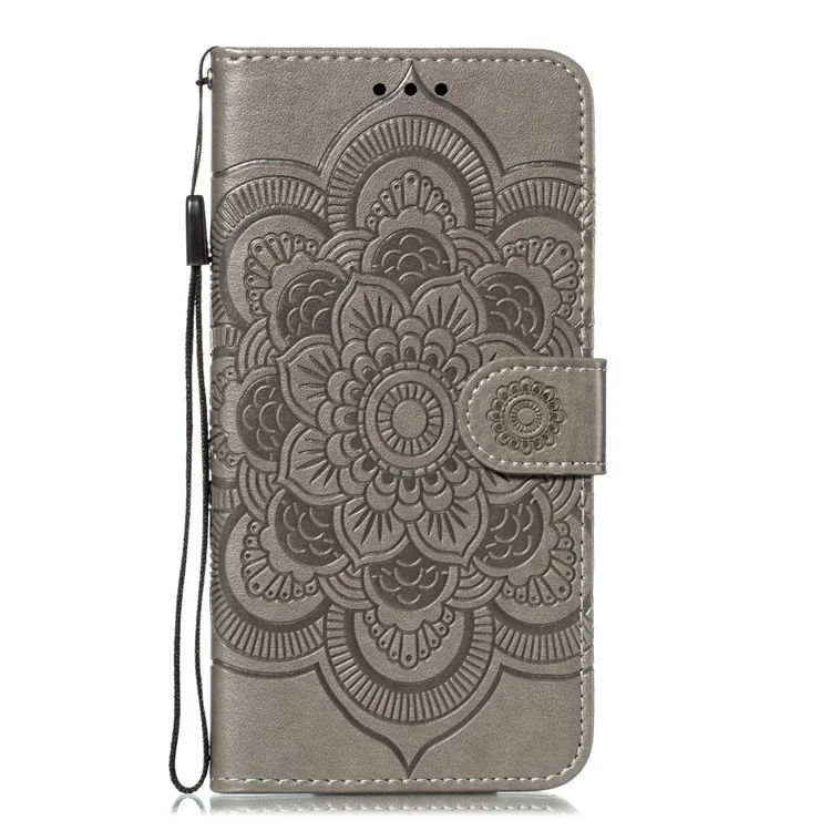 Mandala Sun Mandala Mandala Mandala Coquille Portefeuille En Cuir Pour IPhone 11 Pro Max 6,5 Pouce (2019) - Gris