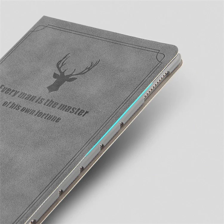 Deer Pattern PU Leather PC Stand Tablet Cover Shell for iPad 9.7-inch (2018) - Grey