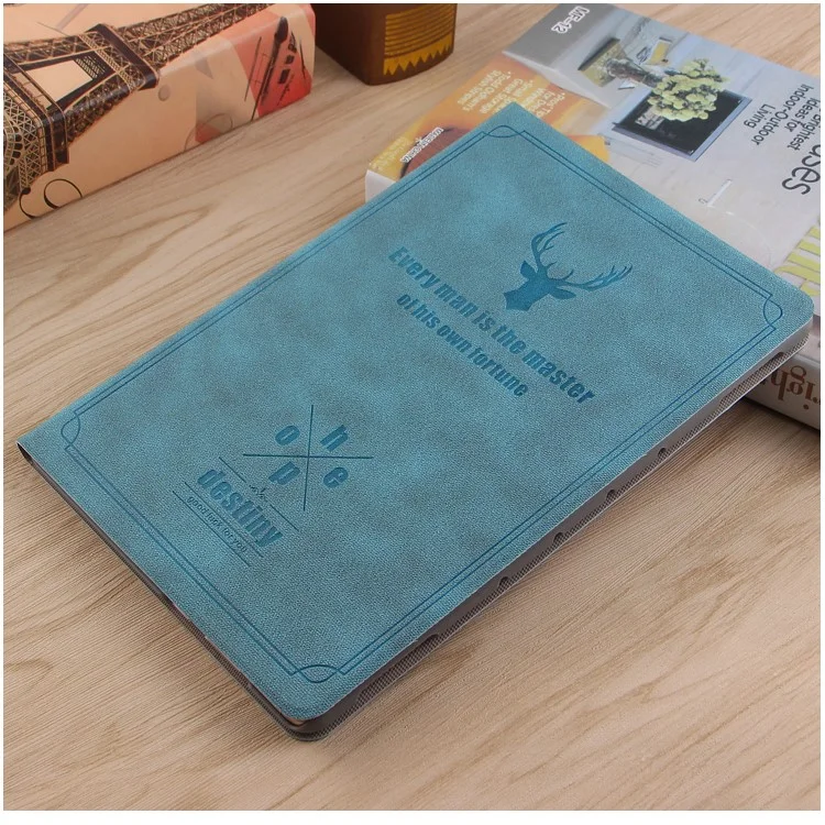 Deer Pattern PU Leather PC Stand Cover Tablet Case Per Ipad 9,7 Pollici (2017) - Blu