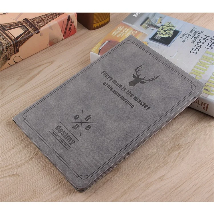 Deer Pattern PU Leather PC Stand Tablet Cover Shell for iPad Air 2 - Grey