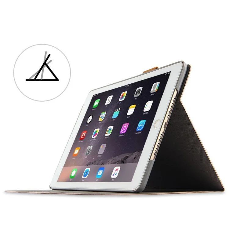 Padrão de Veado PU Couro PC Tampa de Tablet Stand Conchone Para Ipad Air 2 - Cinza