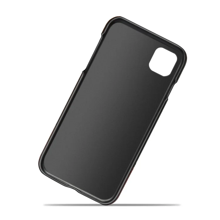 KSQ Bi-color PC + PU Leather Protective Phone Shell Case per iPhone 11 Pro 5.8 pollici (2019) - Nero / Marrone Scuro