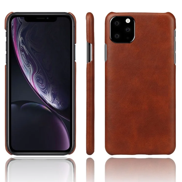 Estuche de cuero PU + carcasa de PC KSQ Crazy Horse para iPhone 11 Pro Max 6.5 pulgadas (2019) - Marrón