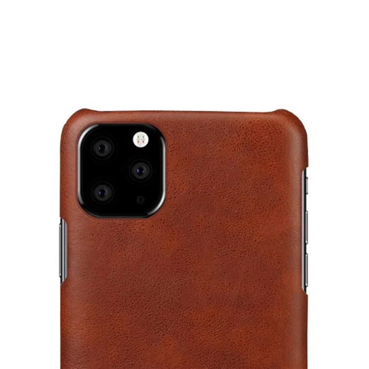 Estuche de cuero PU + carcasa de PC KSQ Crazy Horse para iPhone 11 Pro Max 6.5 pulgadas (2019) - Marrón