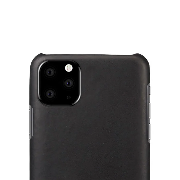 KSQ Crazy Horse PU Leather Coated Plastic Shell Covering Case for iPhone 11 6.1 inch (2019) - Black